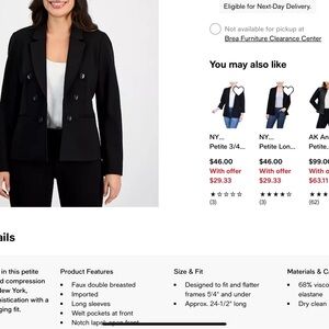 Jones New York Black Professional Blazer